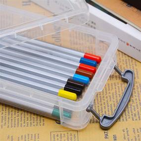 img 1 attached to 🖍️ VoiceFly Large Capacity Pencil Box Holder: Ultimate Art Supplies Storage Organizer (6 Pack)