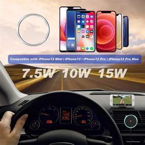 img 2 attached to 🔌 Magsafe Compatible Magnetic Wireless Car Charger, 15W Qi Fast Charging for iPhone 13/12/12 Pro/12 Pro Max/12 Mini – Air Vent & Dashboard Mount, Wireless Car Charger Holder Dock