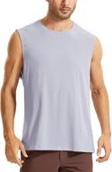 👕 crz yoga men's lightweight pima cotton tank tops - moisture-wicking, sleeveless shirts for workout, muscle tank logo