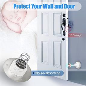 img 2 attached to 2-Pack Magnetic Door Stop in White - Stainless Steel Door Catch with 3M Double-Sided Self Adhesive Tape - Door Holder Doorstop, No Drilling Needed - Keep Your Door Open