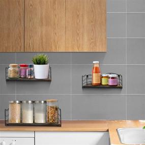 img 2 attached to 🎵 CRUGLA Floating Shelves Wall Mounted Storage Set of 3 with Music Notes Decor - Ideal for Bathroom, Kitchen, Living Room, Bedroom, and Office Room