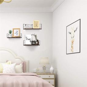 img 1 attached to 🎵 CRUGLA Floating Shelves Wall Mounted Storage Set of 3 with Music Notes Decor - Ideal for Bathroom, Kitchen, Living Room, Bedroom, and Office Room