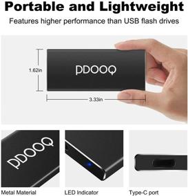 img 2 attached to PDOOQ External SSD - Portable Solid State Drive, Ultra-Slim USB 3.1 Type-C, Read Speed up to 500MB/s, Write Speed up to 450MB/s