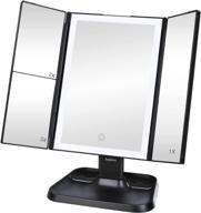 🪞 smart touch screen makeup mirror - 72 led lights, 3 colors, trifold vanity mirror with 1x/2x/3x magnifications логотип