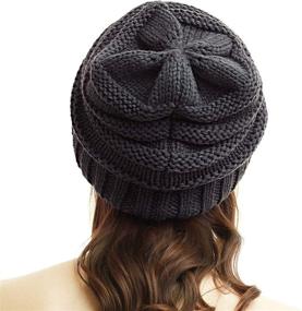img 2 attached to 🧣 Womens Winter Beanie Hat – Warm Cable Knit Cap with Stretch | Trendy Ribbed Chunky Style