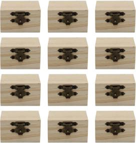 img 4 attached to 📦 12-Pack Mini Wooden Treasure Boxes with Locking Clasp - Unfinished Wood Chest for Creative Hobbies, DIY Projects, Home Decor - Ideal for Party Favors, Props - 2.3 x 1.5 x 1.5 Inches