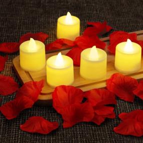 img 3 attached to 🌹 B2LOVER LED Candles 24 Packs Flameless Tea Lights with 1000 Packs Artificial Rose Petals - Perfect for Romantic Nights, Valentine's Day, Wedding Table Decor and Party Ambiance - Customizable Gift Box