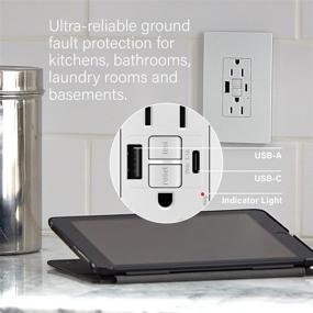 img 1 attached to 💡 Legrand Radiant White USB GFCI Outlet, 15 Amp Tamper-Resistant, Self-Test, Type A/C - Model 1597TRUSBACW