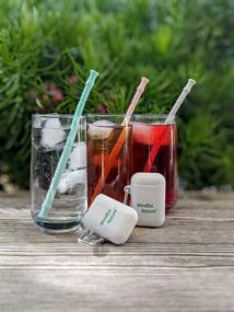 img 2 attached to 🌿 Mindful Nature Silicone Reusable Straw: Foldable Aqua Straw with Carrying Case & Cleaning Brush