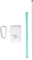 🌿 mindful nature silicone reusable straw: foldable aqua straw with carrying case & cleaning brush logo