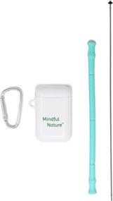 img 4 attached to 🌿 Mindful Nature Silicone Reusable Straw: Foldable Aqua Straw with Carrying Case & Cleaning Brush