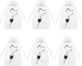 img 3 attached to ❤️ 24-Pack Silver Heart Wine Bottle Stoppers with Sheer Bag - Amadj Zinc Alloy Beverage Stoppers for Wedding, Holiday Party, Birthday