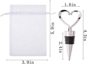 img 4 attached to ❤️ 24-Pack Silver Heart Wine Bottle Stoppers with Sheer Bag - Amadj Zinc Alloy Beverage Stoppers for Wedding, Holiday Party, Birthday