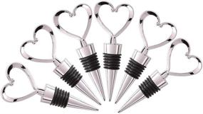 img 2 attached to ❤️ 24-Pack Silver Heart Wine Bottle Stoppers with Sheer Bag - Amadj Zinc Alloy Beverage Stoppers for Wedding, Holiday Party, Birthday