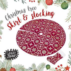 img 3 attached to 🎄 CRAZY LOOP Christmas Tree Skirt 48 Inch Snowflake and Stocking Decor. Bedroom, Home, Kitchen Indoor Table Decor. Holiday Xmas Clearance. Decoration/Decoracion for Navidad
