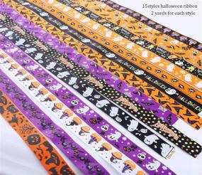 img 2 attached to Windspeed 30yards Halloween Grosgrain Ribbon: Bats, Spiders Web Printed, 1 Inch - Crafting, Gift Wrapping, DIY Bows & Wreaths!