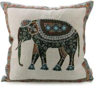 🐘 luxbon tapestry jacquard retro indian elephant throw pillow case sofa couch chair cushion cover decorative 18"x18"/45x45cm - elephant print home decor logo