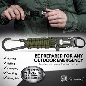 img 3 attached to 🔧 Versatile 5-in-1 Paracord Keychain: Ideal for Camping, Fishing, Hunting &amp; Outdoor Emergencies, Complete Survival Kit with Paracord, Emergency Whistle, Flint Rod, Cutting Tool &amp; Key Ring