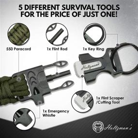 img 2 attached to 🔧 Versatile 5-in-1 Paracord Keychain: Ideal for Camping, Fishing, Hunting &amp; Outdoor Emergencies, Complete Survival Kit with Paracord, Emergency Whistle, Flint Rod, Cutting Tool &amp; Key Ring