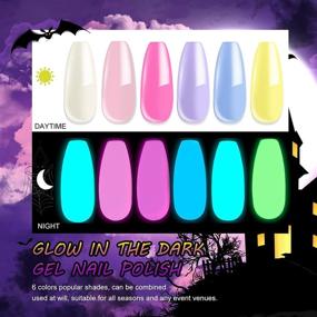 img 3 attached to Сияющая яркость: комплект лака для ногтей Vrenmol Glow in The Dark Gel 🌈 - 6шт/8мл Светящиеся неоновые оттенки для Хэллоуина (Набор#002)