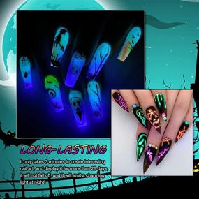 img 2 attached to Сияющая яркость: комплект лака для ногтей Vrenmol Glow in The Dark Gel 🌈 - 6шт/8мл Светящиеся неоновые оттенки для Хэллоуина (Набор#002)