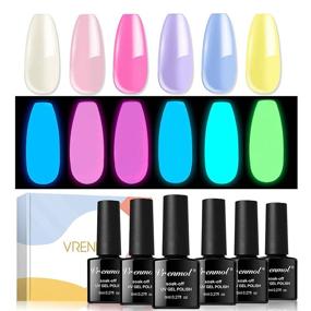 img 4 attached to Сияющая яркость: комплект лака для ногтей Vrenmol Glow in The Dark Gel 🌈 - 6шт/8мл Светящиеся неоновые оттенки для Хэллоуина (Набор#002)