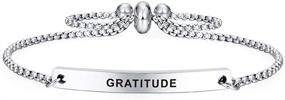 img 3 attached to Gratitude Dainty Cuff Bracelet by SOUSYOKYOSAM - Ideal Gift for Female Family Members, Teens, and Adults - Stylish Jewelry