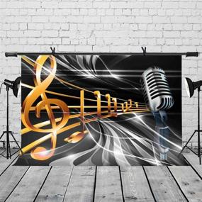 img 3 attached to 🎤 LYLYCTY Dream Music Backdrop with Symbol Microphone – 7x5ft Photography Background for Dream Music Party, Including Props – LYLX285