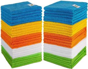 img 4 attached to 🧼 SCRUBIT Microfiber Cleaning Cloth Lint Free Towels for House, Kitchen, Cars, Windows - High Absorbency and Super Soft Wash Cloths (50 Pack)