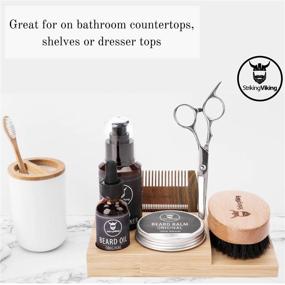 img 1 attached to Organize Your Grooming Routine with the Striking Viking Beard Care Caddy – Store Beard Oil, Balm, Wash, Comb, Brush & Scissors in Style (Bamboo Caddy Only)