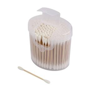 img 2 attached to 🌱 XMHF Wooden Cotton Swabs with Double Tipped, High-Quality Cotton Heads – Multipurpose, Safe, Highly Absorbent & Hygienic