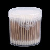🌱 xmhf wooden cotton swabs with double tipped, high-quality cotton heads – multipurpose, safe, highly absorbent & hygienic logo