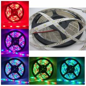 img 4 attached to 💡 Flexible Waterproof IP65 5M/16.4 Ft SMD 3528 300leds Multicolor Changing LED Strip Light Kit with Cuttable Light Strips + 24Keys IR Remote Control + Power Supply