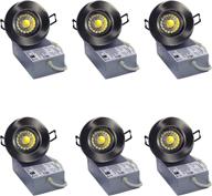 yuurta (6-pack) 3 inch 3cct led gimbal downlight (canless pot light) color selectable 3000k/4000k/5000k 8w 120v dimmable recessed rotatable light panel etl listed ic rated (brushed nickel логотип