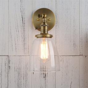 img 2 attached to 🛋️ Permo Industrial Vintage Single Sconce: Oval Cone Clear Glass Shade Antique Wall Lamp