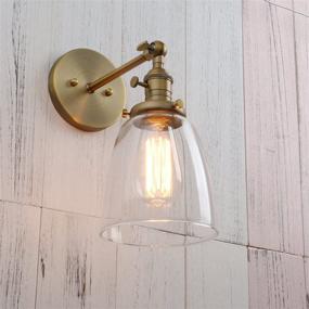 img 1 attached to 🛋️ Permo Industrial Vintage Single Sconce: Oval Cone Clear Glass Shade Antique Wall Lamp