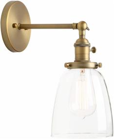 img 4 attached to 🛋️ Permo Industrial Vintage Single Sconce: Oval Cone Clear Glass Shade Antique Wall Lamp