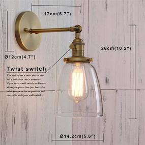 img 3 attached to 🛋️ Permo Industrial Vintage Single Sconce: Oval Cone Clear Glass Shade Antique Wall Lamp