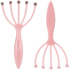 img 3 attached to Portable Handheld Scalp Massager for Deep Relaxation & Stress Reduction in Office, Home, SPA - Father's Day and Mother's Day Gifts - Pink+Blue, 2-Pack