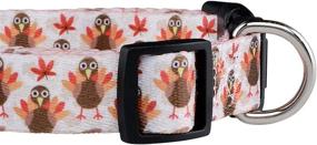 img 1 attached to 🦃 Fall-inspired Native Pup Thanksgiving Dog Collar, Turkey Holiday Design, Adjustable Nylon - Small, Medium, Large