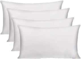 img 4 attached to Set of 4, HIPPIH 12x20 Decorative Throw Pillow Inserts – High-Resilient Stuffer Hypoallergenic Pillow Sham Inserts for Indoor Couch Pillows, Sofa, Bed
