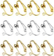 📎 hedume 60 pack clip-on earring converter: easy loop for diy earrings & non-pierced ears in silver, light gold & bright gold logo