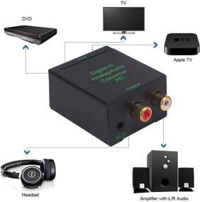 img 1 attached to Преобразователь цифрового аудио в аналоговое Yeebline - конвертер DAC SPDIF Toslink Coaxial в аналоговый стерео аудио L/R с адаптером для PS4 HDTV - в комплекте оптический кабель и USB-кабель питания (конвертер DAC)