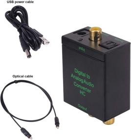 img 2 attached to Преобразователь цифрового аудио в аналоговое Yeebline - конвертер DAC SPDIF Toslink Coaxial в аналоговый стерео аудио L/R с адаптером для PS4 HDTV - в комплекте оптический кабель и USB-кабель питания (конвертер DAC)