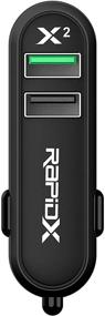 img 4 attached to ⚡ Fast-Charging On-the-Go: RapidX RXX2QCBLK X2 Car Charger with Quick Charge - Black