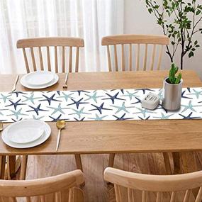 img 3 attached to 🌊 Stylish Coastal Nautical Turquoise Table Runner - Musesh, 13X72 Inch