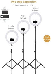 img 2 attached to 📸 Professional 18 Inch Ring Light Stand with Cell Phone Holder for Live Stream, Makeup, YouTube, TikTok, and Photography - Includes 5500K Led Ring Lights, ARO De Luz Compatible, and 240 Bulbs