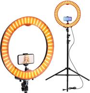 📸 professional 18 inch ring light stand with cell phone holder for live stream, makeup, youtube, tiktok, and photography - includes 5500k led ring lights, aro de luz compatible, and 240 bulbs logo