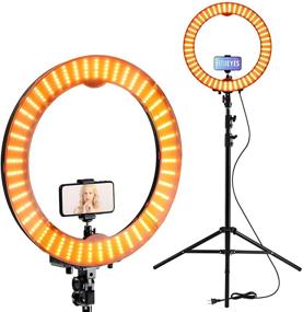 img 4 attached to 📸 Professional 18 Inch Ring Light Stand with Cell Phone Holder for Live Stream, Makeup, YouTube, TikTok, and Photography - Includes 5500K Led Ring Lights, ARO De Luz Compatible, and 240 Bulbs
