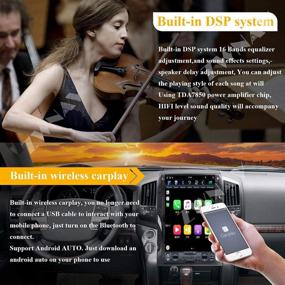 img 2 attached to 🚗 Android Tesla Style Car Stereo Autoradio 2 din GPS Navigation Multimedia Player for Dodge Ram 1500 2013-2018, DSP, Wireless Carplay Head Unit (2013-2018, 4GB+64GB)